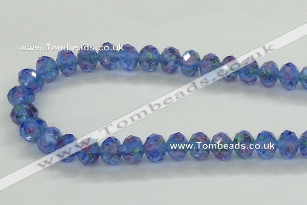 CLG27 15 inches 8*10mm faceted rondelle handmade lampwork beads