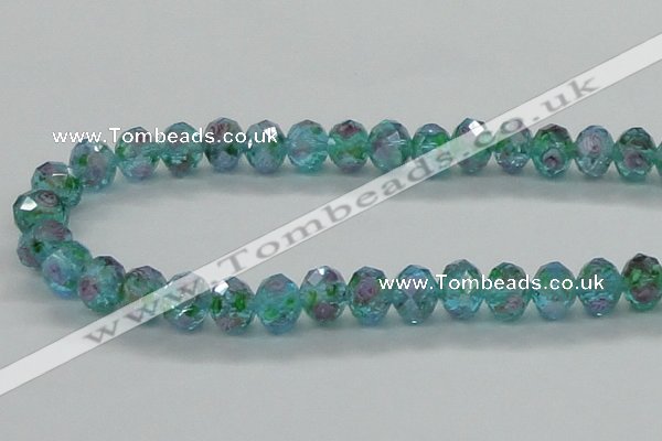 CLG28 15 inches 8*10mm faceted rondelle handmade lampwork beads