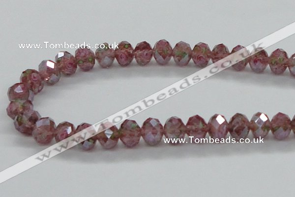 CLG29 15 inches 8*10mm faceted rondelle handmade lampwork beads