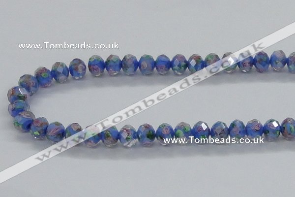 CLG30 15 inches 8*10mm faceted rondelle handmade lampwork beads