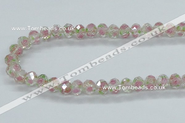 CLG31 15 inches 8*10mm faceted rondelle handmade lampwork beads