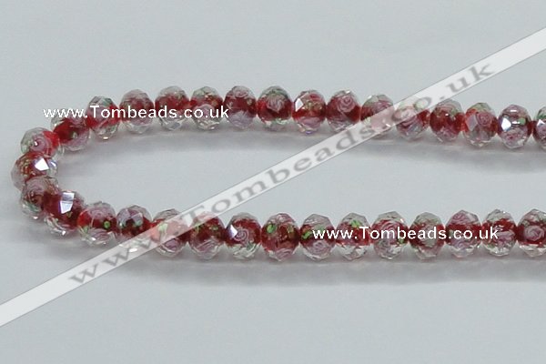 CLG32 15 inches 8*10mm faceted rondelle handmade lampwork beads