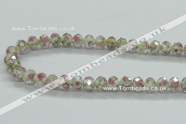 CLG33 15 inches 8*10mm faceted rondelle handmade lampwork beads