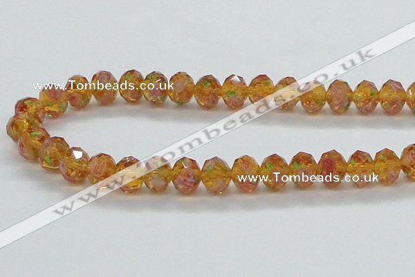 CLG34 15 inches 8*10mm faceted rondelle handmade lampwork beads