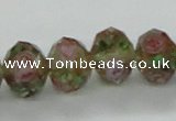 CLG35 15 inches 8*10mm faceted rondelle handmade lampwork beads