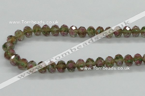 CLG35 15 inches 8*10mm faceted rondelle handmade lampwork beads