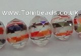 CLG37 14 inches 8*10mm faceted rondelle handmade lampwork beads