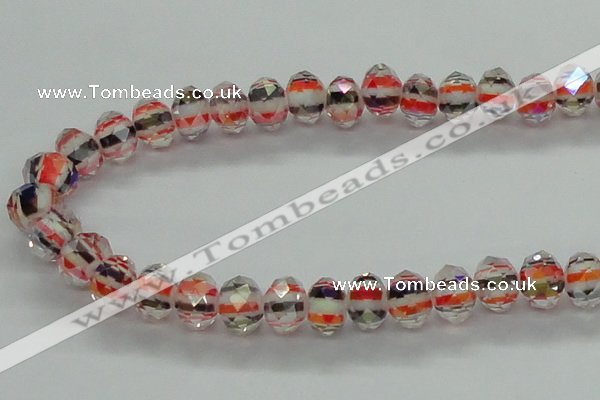 CLG37 14 inches 8*10mm faceted rondelle handmade lampwork beads