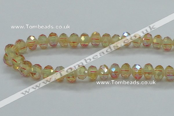 CLG39 14 inches 8*10mm faceted rondelle handmade lampwork beads