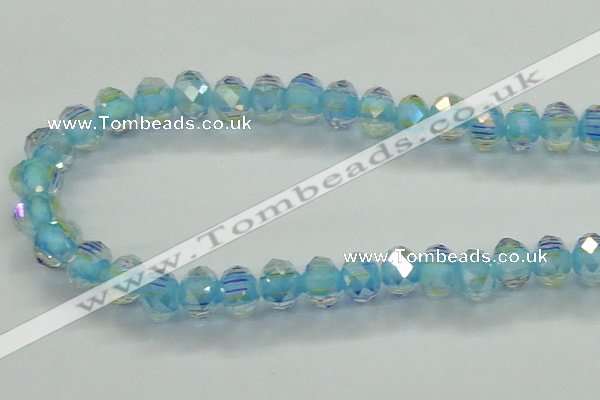 CLG42 14 inches 8*10mm faceted rondelle handmade lampwork beads