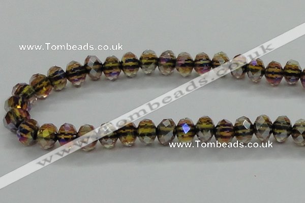 CLG43 14 inches 8*10mm faceted rondelle handmade lampwork beads