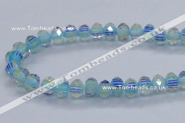 CLG44 13 inches 9*12mm faceted rondelle handmade lampwork beads