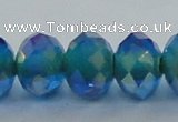 CLG45 13 inches 9*12mm faceted rondelle handmade lampwork beads