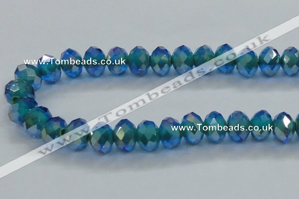 CLG45 13 inches 9*12mm faceted rondelle handmade lampwork beads