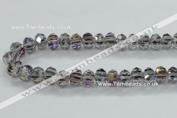 CLG49 13 inches 9*12mm faceted rondelle handmade lampwork beads