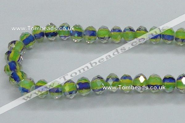 CLG50 13 inches 9*12mm faceted rondelle handmade lampwork beads