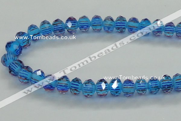 CLG51 13 inches 9*12mm faceted rondelle handmade lampwork beads