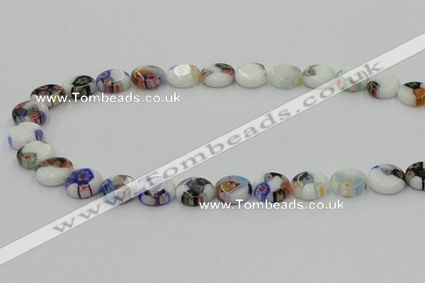 CLG515 16 inches 10mm flat round lampwork glass beads wholesale