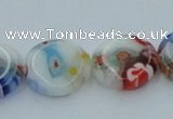 CLG516 16 inches 12mm flat round lampwork glass beads wholesale