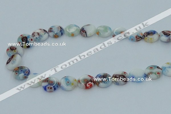 CLG516 16 inches 12mm flat round lampwork glass beads wholesale