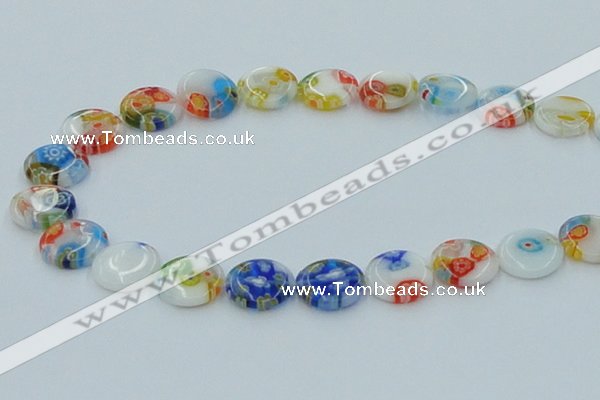 CLG517 16 inches 14mm flat round lampwork glass beads wholesale