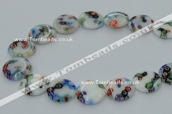 CLG519 16 inches 20mm flat round lampwork glass beads wholesale