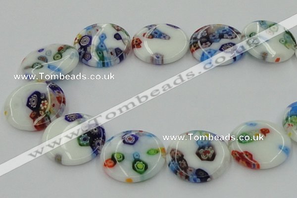 CLG520 16 inches 25mm flat round lampwork glass beads wholesale