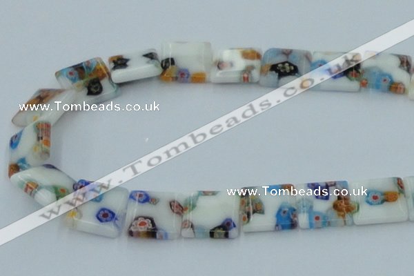 CLG523 16 inches 14*14mm square lampwork glass beads wholesale