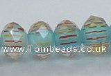 CLG53 13 inches 9*12mm faceted rondelle handmade lampwork beads