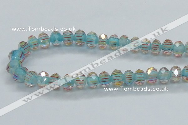 CLG53 13 inches 9*12mm faceted rondelle handmade lampwork beads