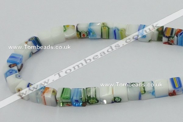 CLG532 16 inches 8*8mm cube lampwork glass beads wholesale