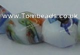 CLG535 16 inches 10*13mm faceted cuboid lampwork glass beads