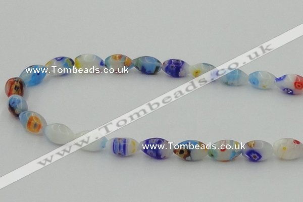 CLG537 16 inches 8*12mm rice lampwork glass beads wholesale