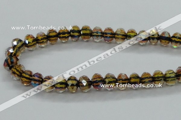 CLG54 13 inches 9*12mm faceted rondelle handmade lampwork beads