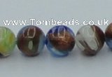 CLG540 16 inches 8mm round goldstone & lampwork glass beads