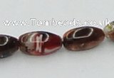 CLG544 16 inches 6*12mm rice goldstone & lampwork glass beads