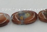 CLG554 16 inches 12*18mm oval goldstone & lampwork glass beads