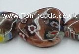 CLG559 16 inches 20*20mm heart goldstone & lampwork glass beads