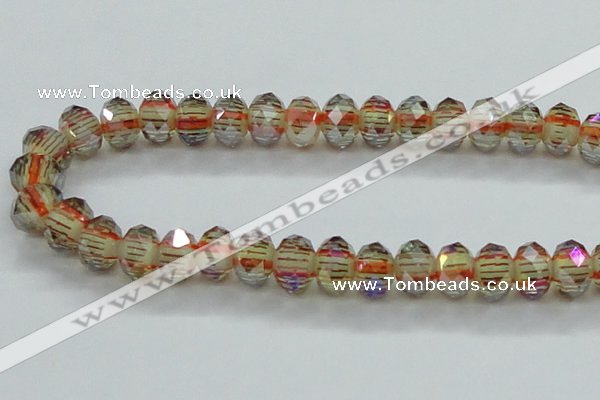 CLG56 13 inches 9*12mm faceted rondelle handmade lampwork beads