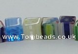 CLG567 16 inches 8*8mm cube lampwork glass beads wholesale