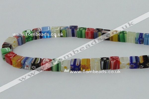 CLG567 16 inches 8*8mm cube lampwork glass beads wholesale