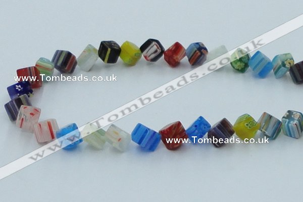 CLG569 16 inches 8*8mm cube lampwork glass beads wholesale