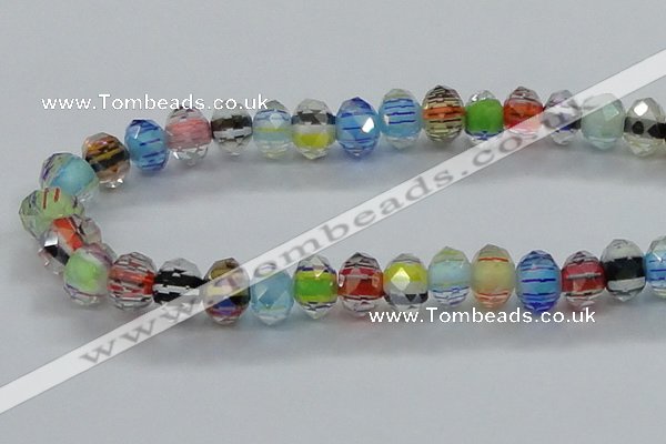 CLG57 13 inches 9*12mm faceted rondelle handmade lampwork beads