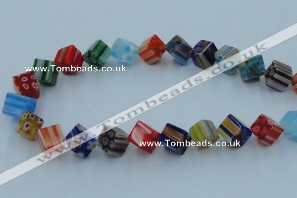 CLG570 16 inches 10*10mm cube lampwork glass beads wholesale