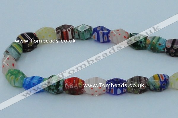 CLG578 16 inches 10*15mm faceted cuboid lampwork glass beads