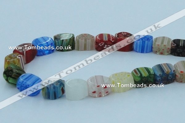 CLG579 16 inches 12*15mm faceted cuboid lampwork glass beads