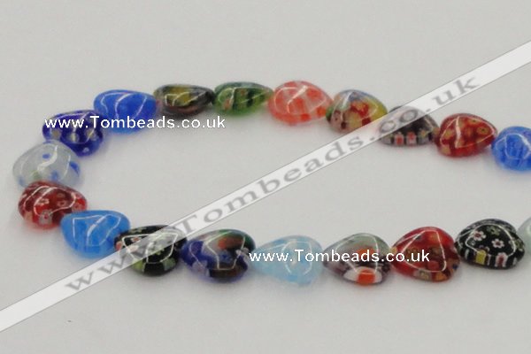 CLG581 16 inches 16*16mm heart lampwork glass beads wholesale