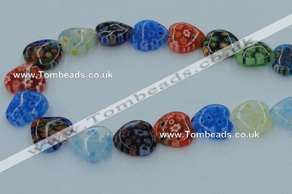 CLG582 16 inches 18*18mm heart lampwork glass beads wholesale