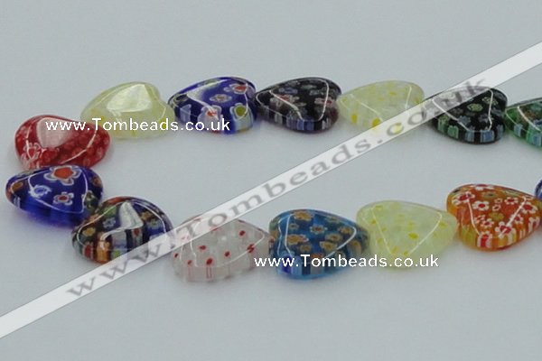 CLG584 16 inches 22*22mm heart lampwork glass beads wholesale