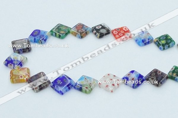 CLG586 16 inches 14*14mm diamond lampwork glass beads wholesale